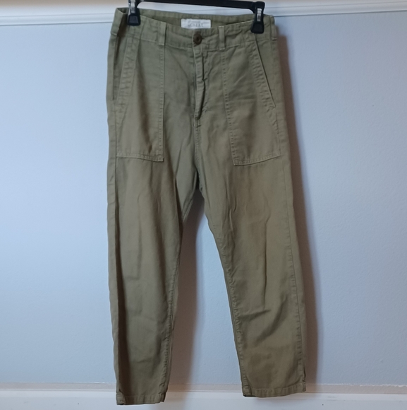THE GREAT. Pants - The GREAT crop pants Size 24 Green
